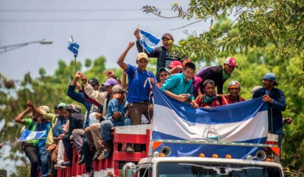 Campesinos del movimiento anticanal han participado en al menos dos marchas nacionales en Managua. LA PRENSA/ ÓSCAR NAVARRETE