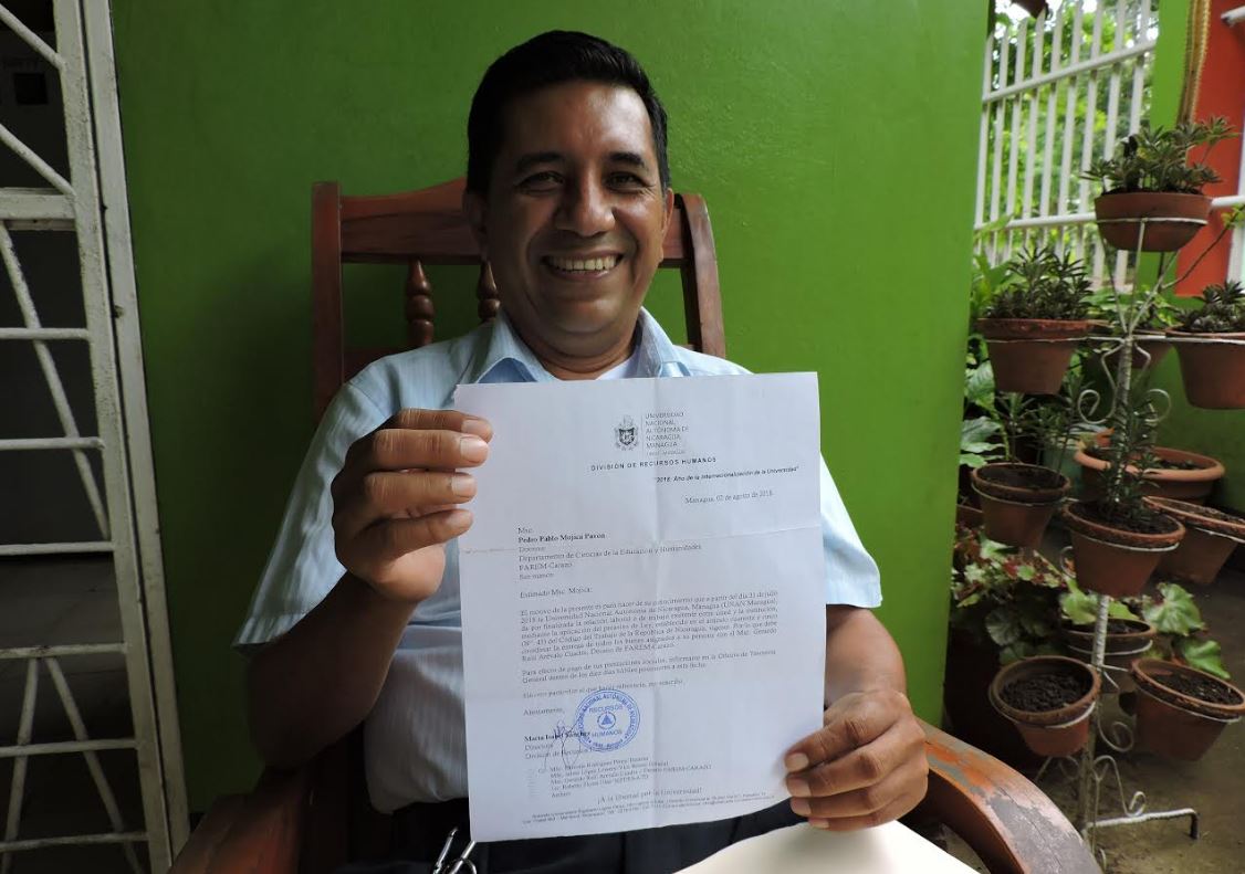 Despiden a un docente universitario por ser militante del MRS en Carazo