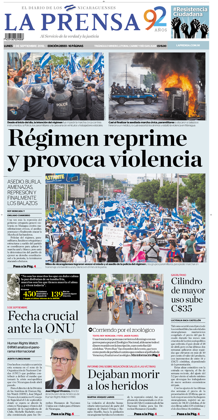Portada impresa 03-09-2018