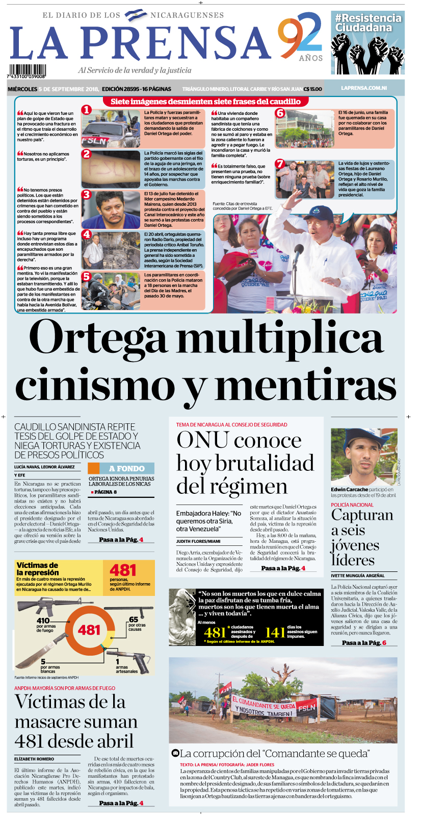 Portada impresa 05-09-2018