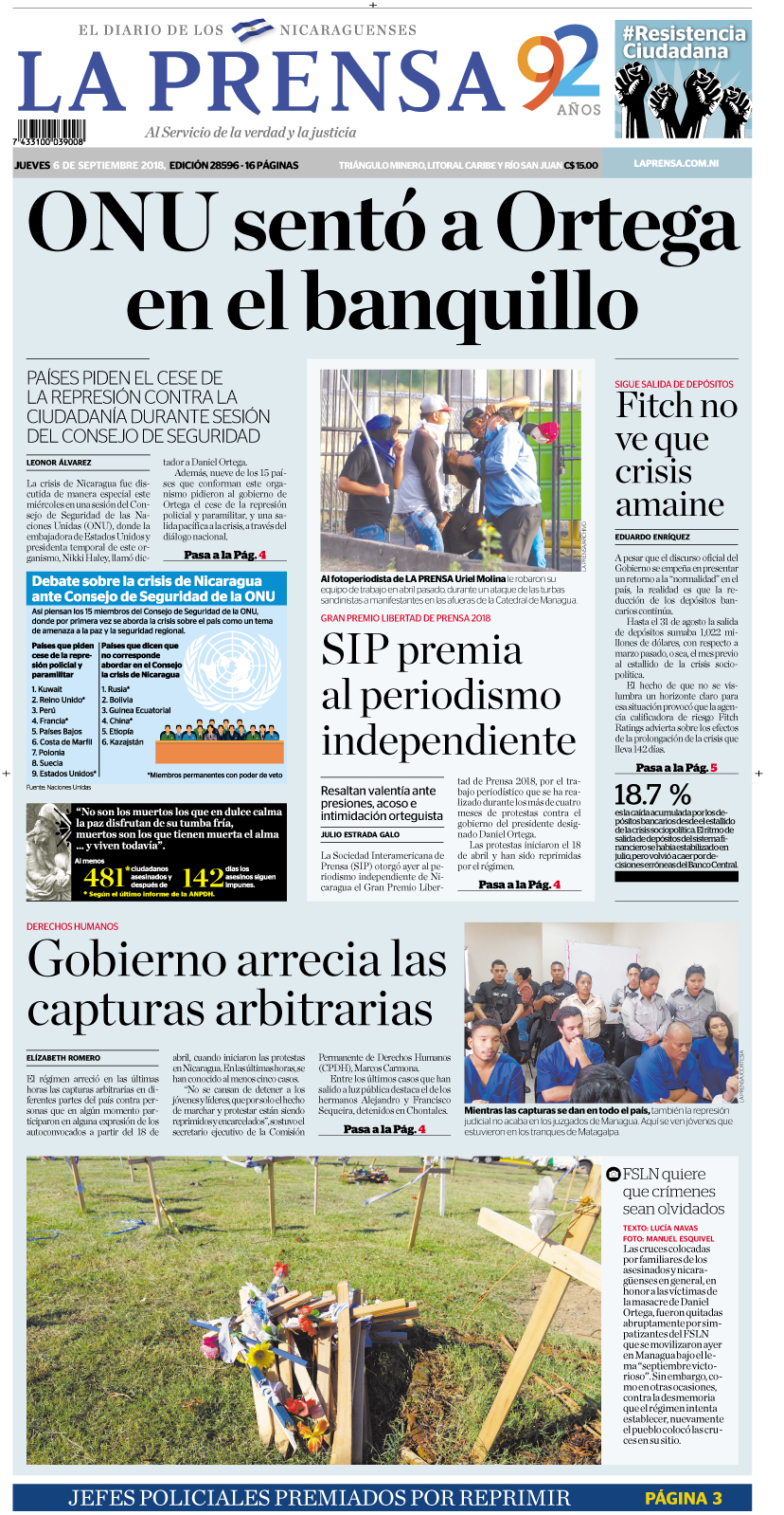 Portada impresa 06-09-2018