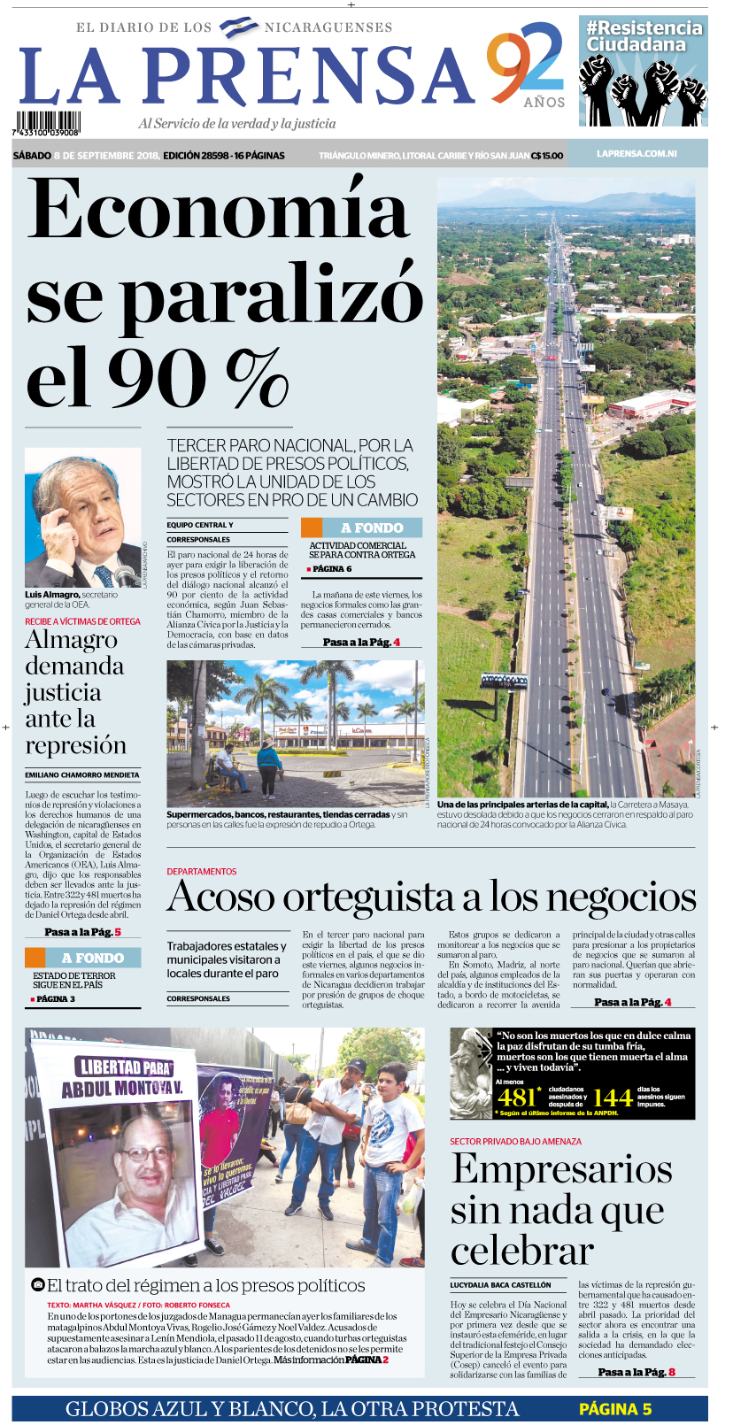Portada impresa 08-09-2018