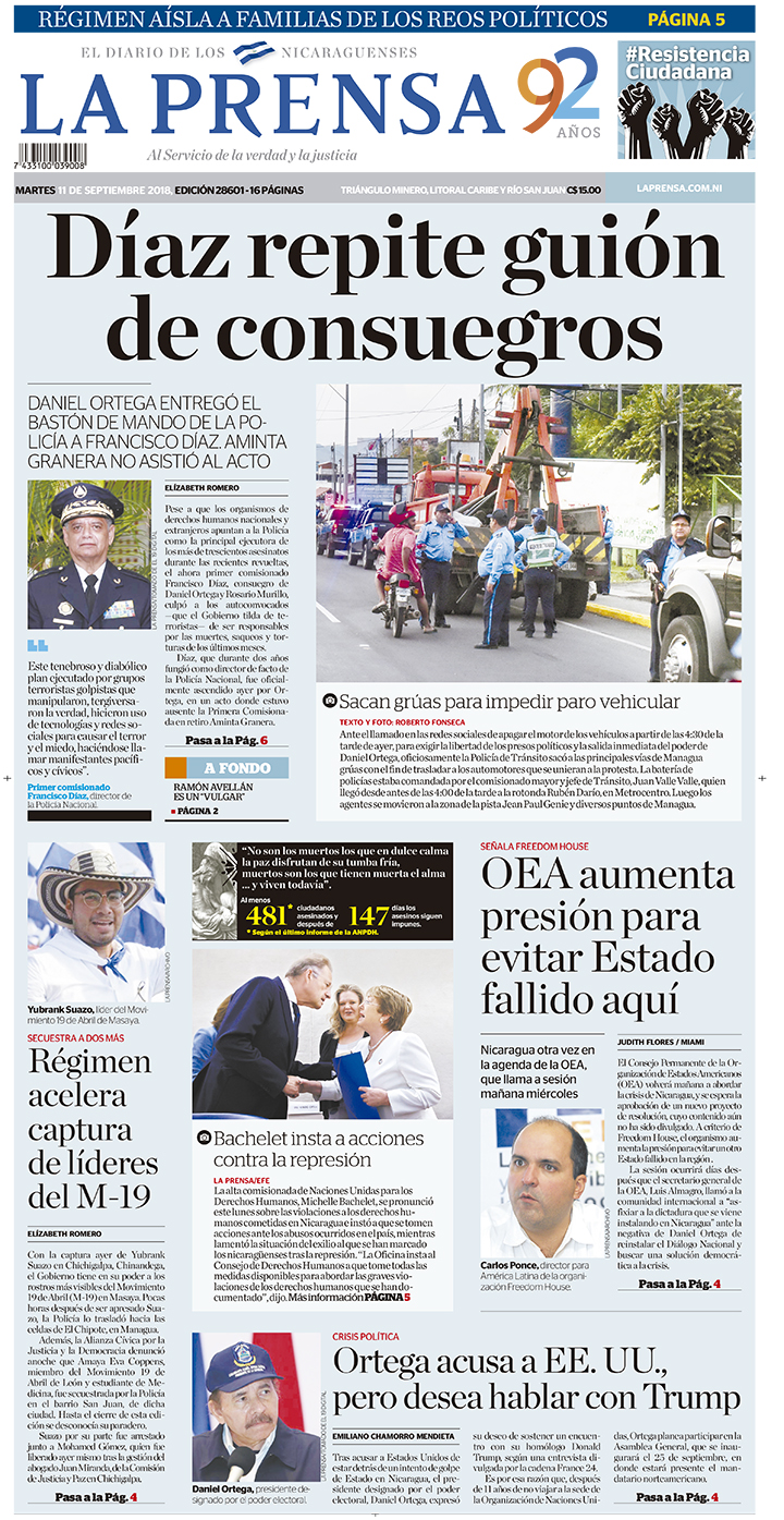 Portada impresa 11-09-2018