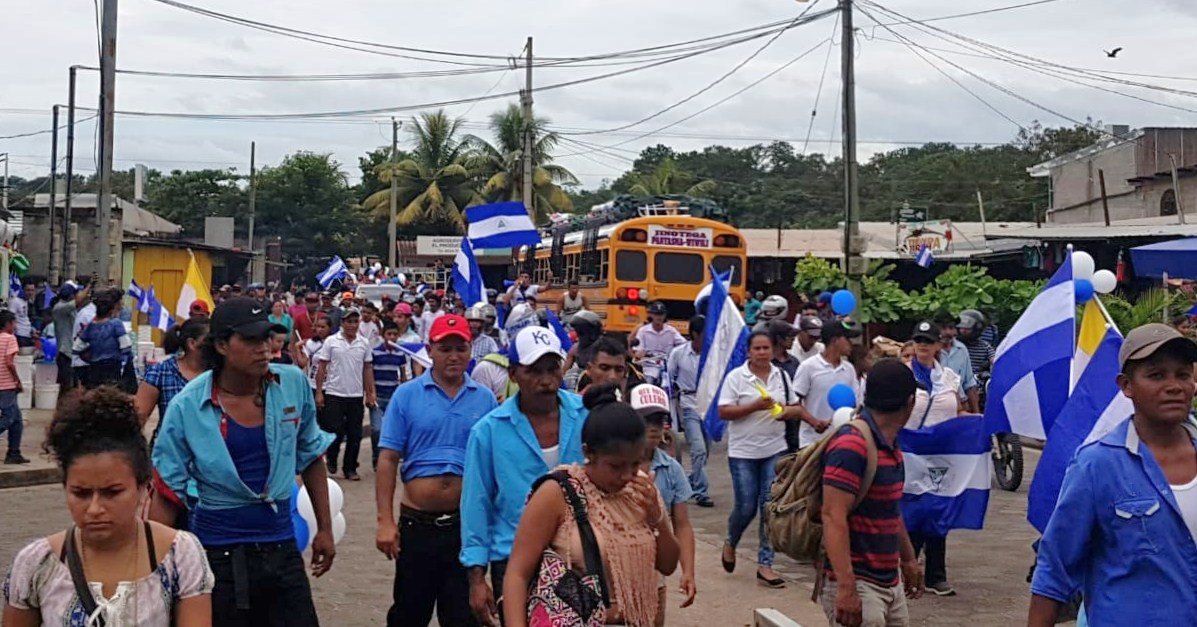 Pobladores de los municipios del norte de Nicaragua marcharon por las calles del municipio de Santa María de Pantasma. LA PRENSA/CORTESÍA