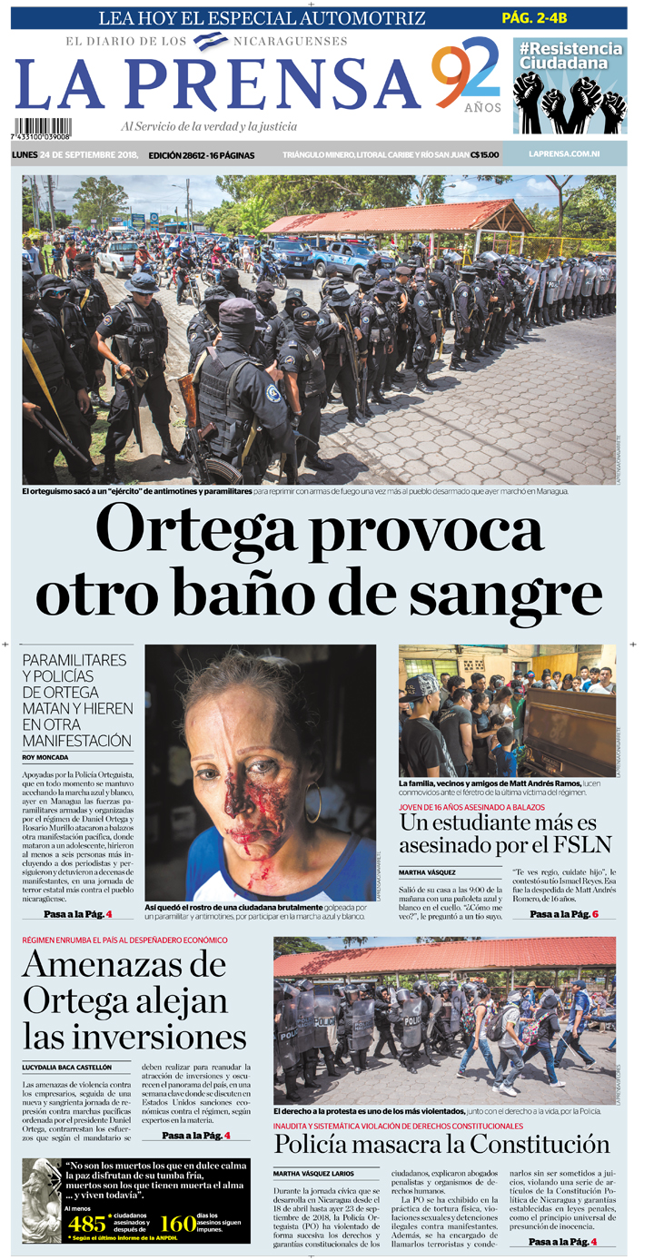 Portada impresa 24-09-2018