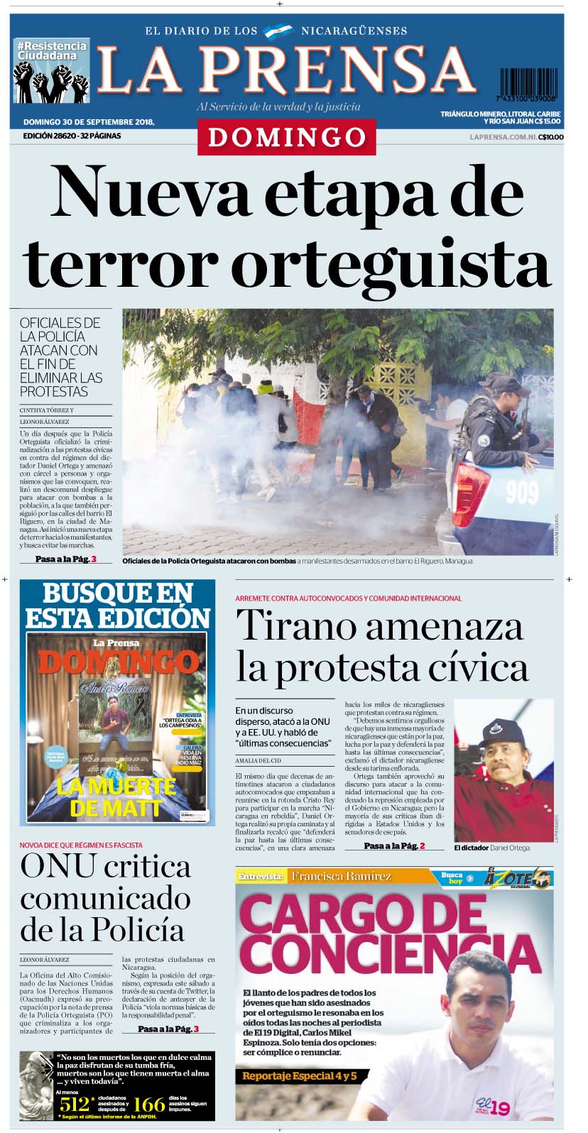 Portada impresa 30-9-2018