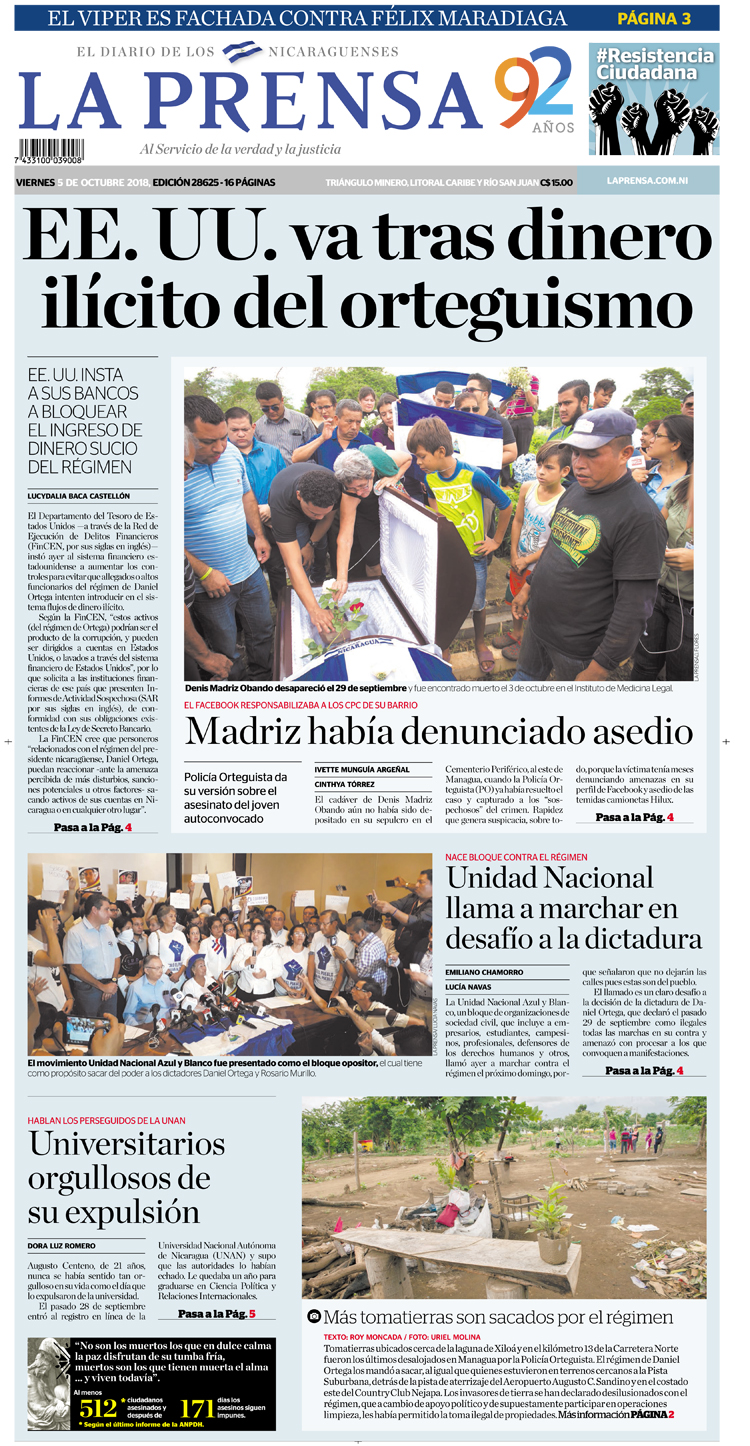 Portada impresa 05-10-2018