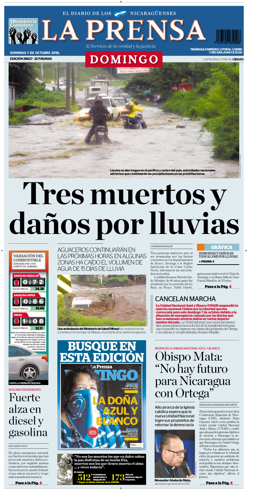 Portada impresa 07-10-2018