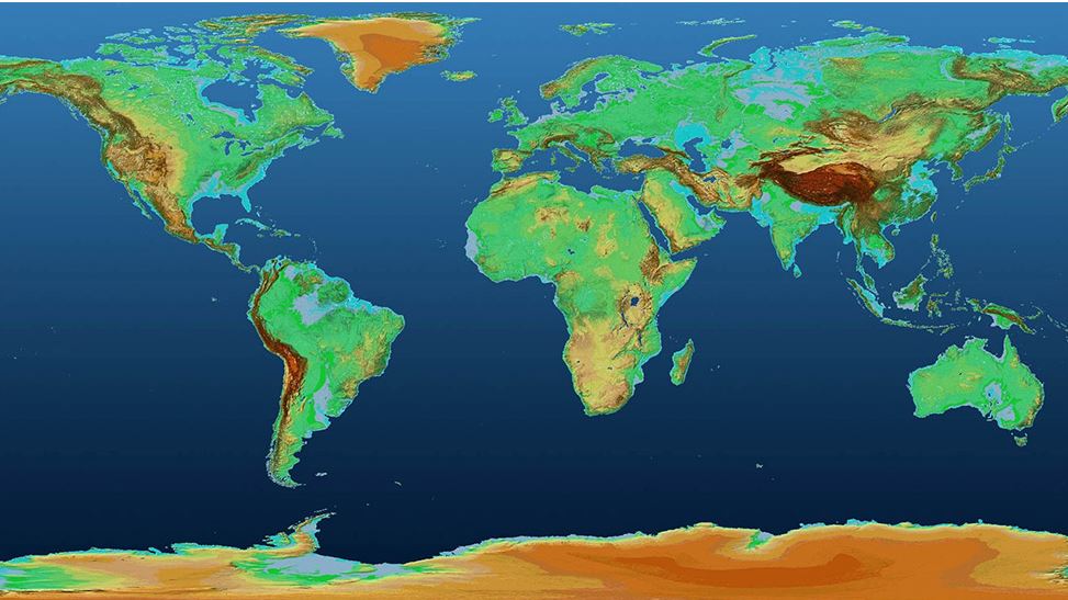 El espectacular mapa en 3D que muestra la superficie de la Tierra como nunca la habías visto