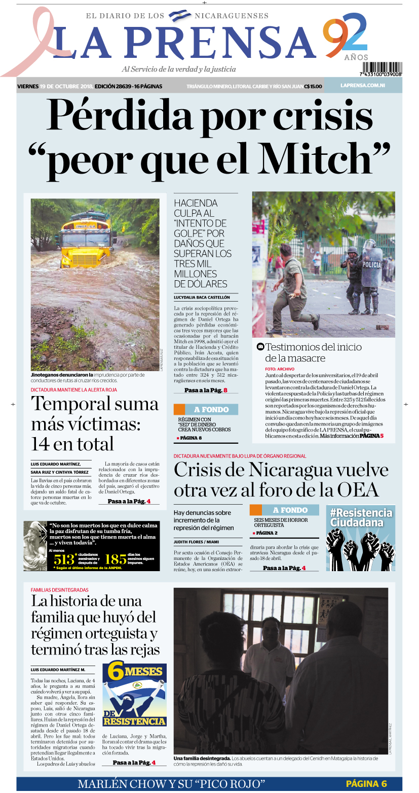 Portada impresa 19-10-2018