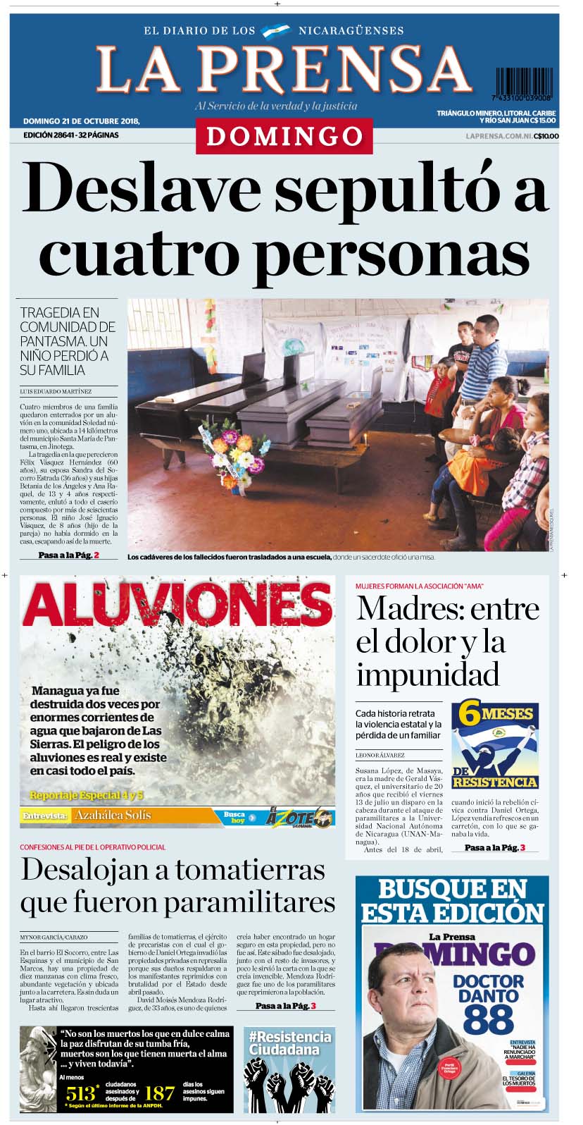 Portada impresa 21-10-2018