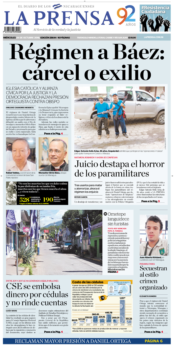 Portada impresa 24-10-2018