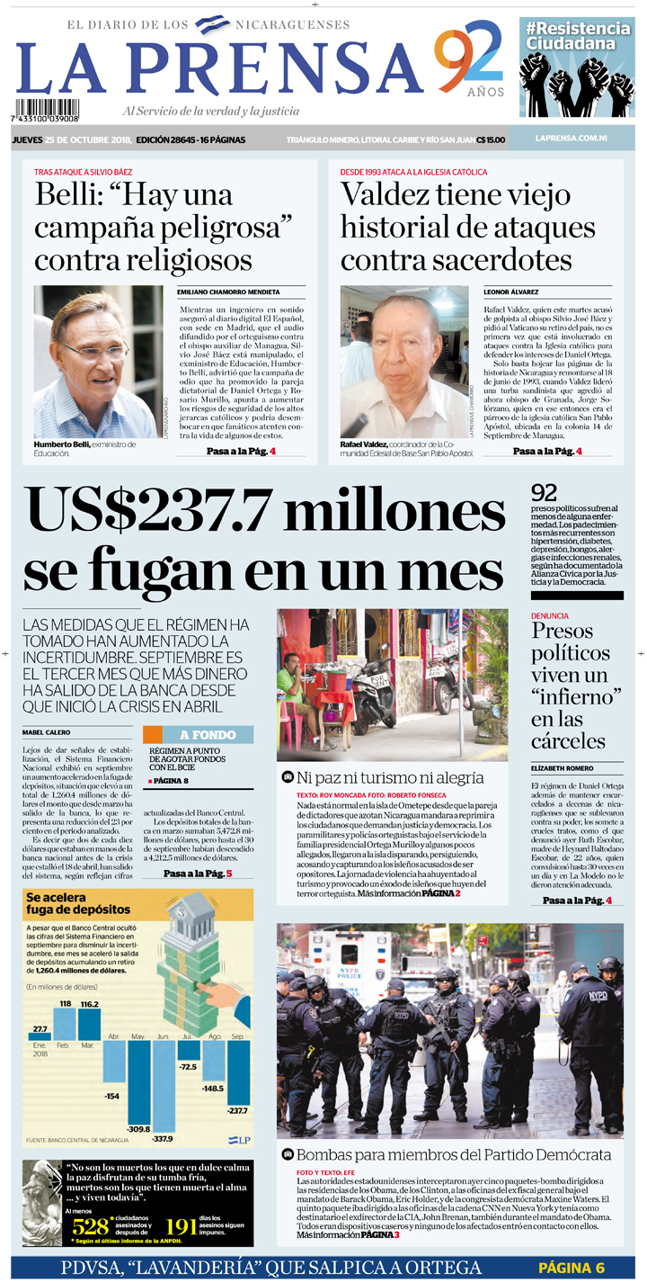 Portada impresa 25-10-2018