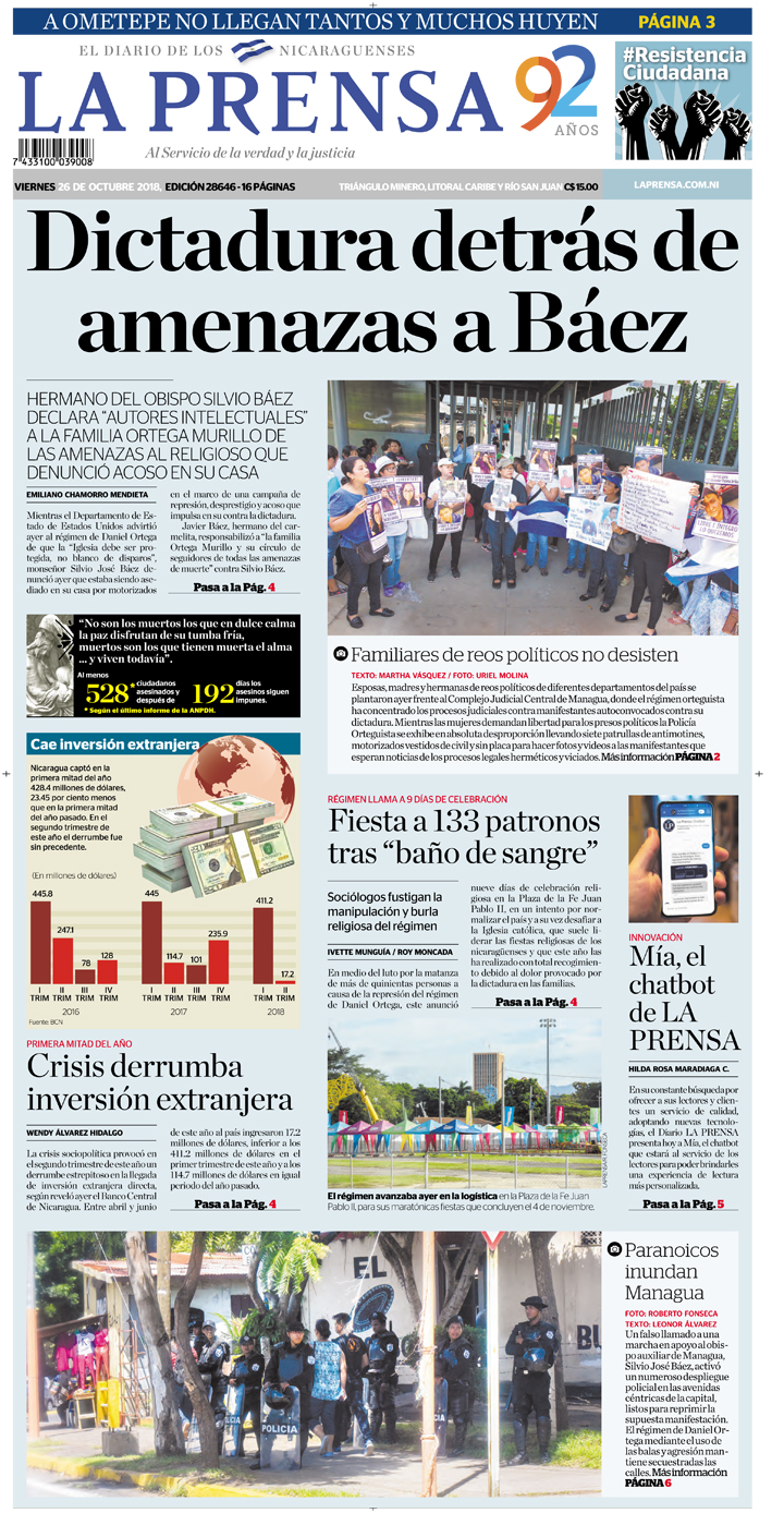 Portada impresa 26-10-2018
