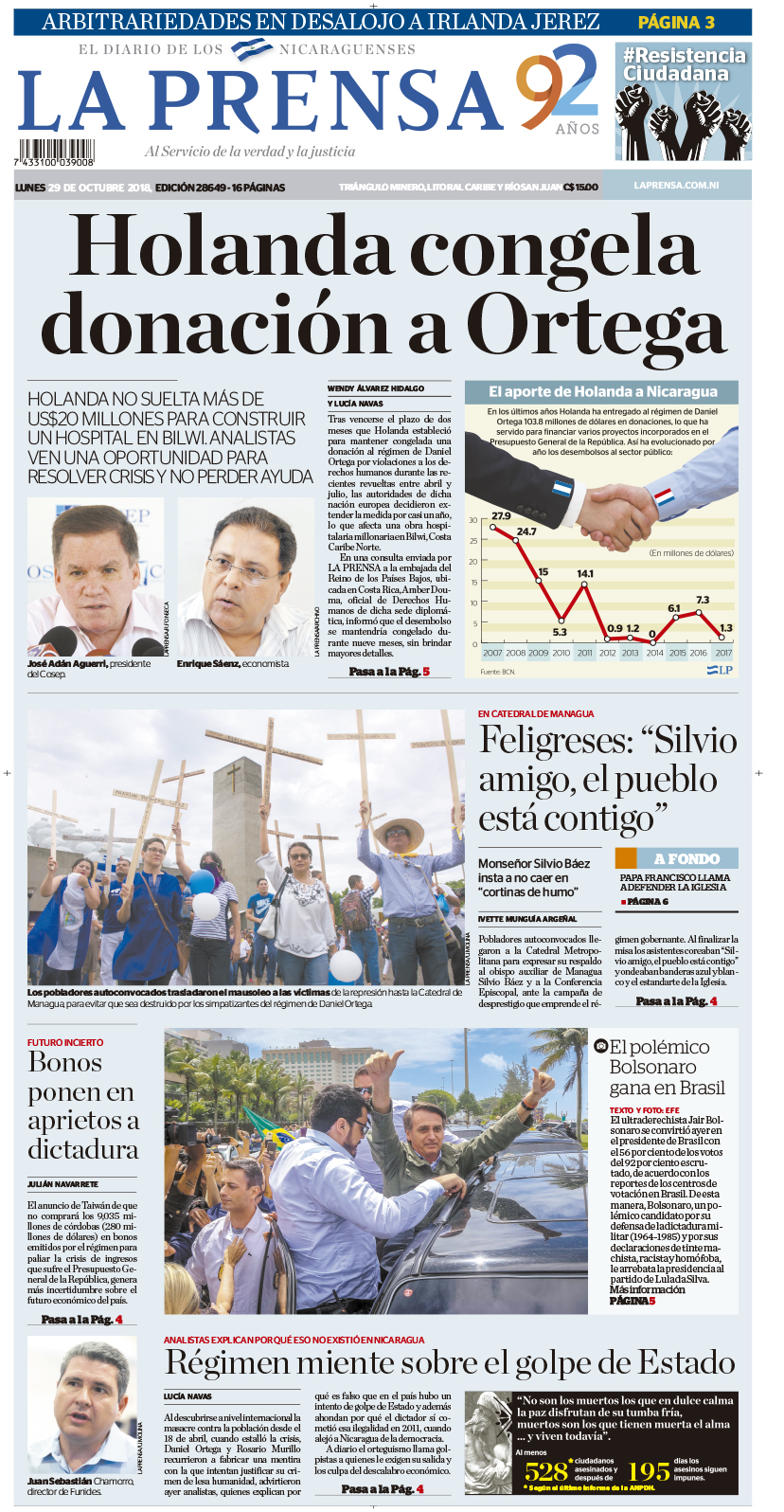 Portada impresa 29-10-2018
