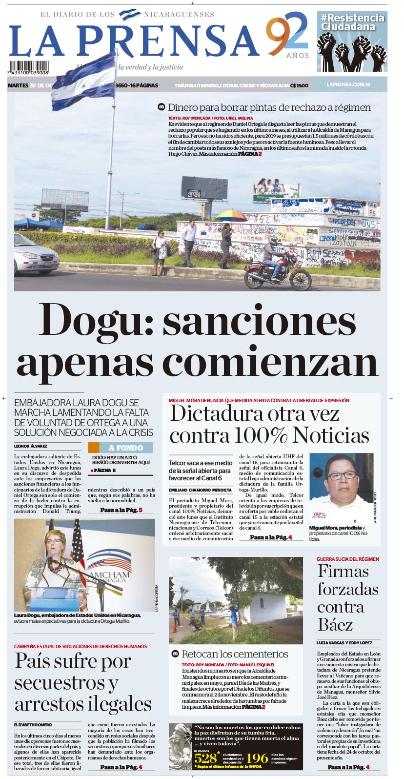 Portada impresa 30-10-2018