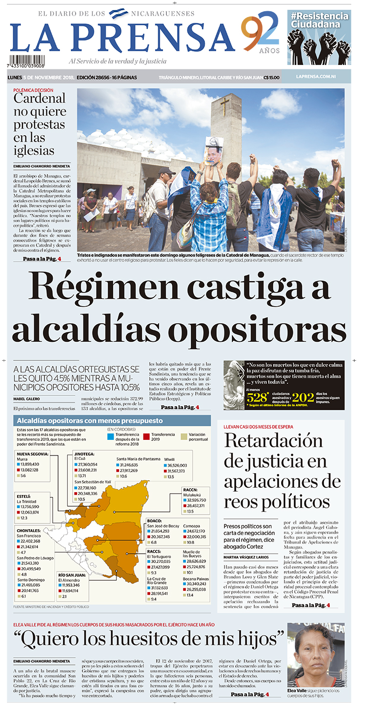Portada impresa 05-11-2018