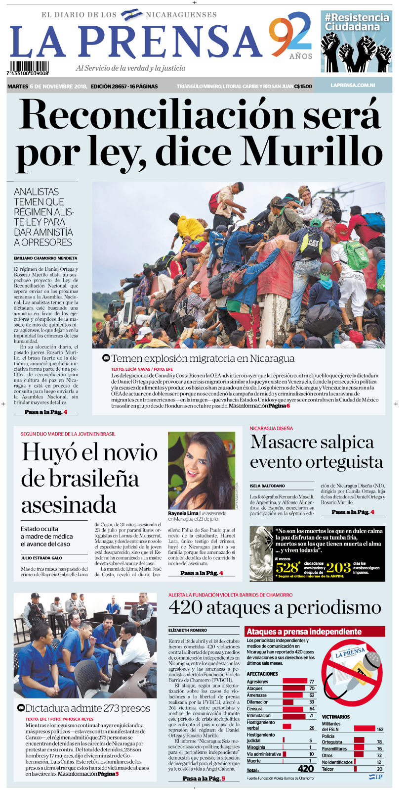 Portada impresa 06-11-2018