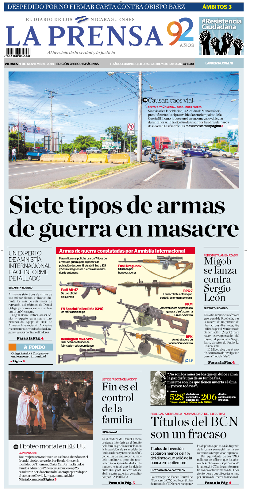 Portada impresa 09-11-2018
