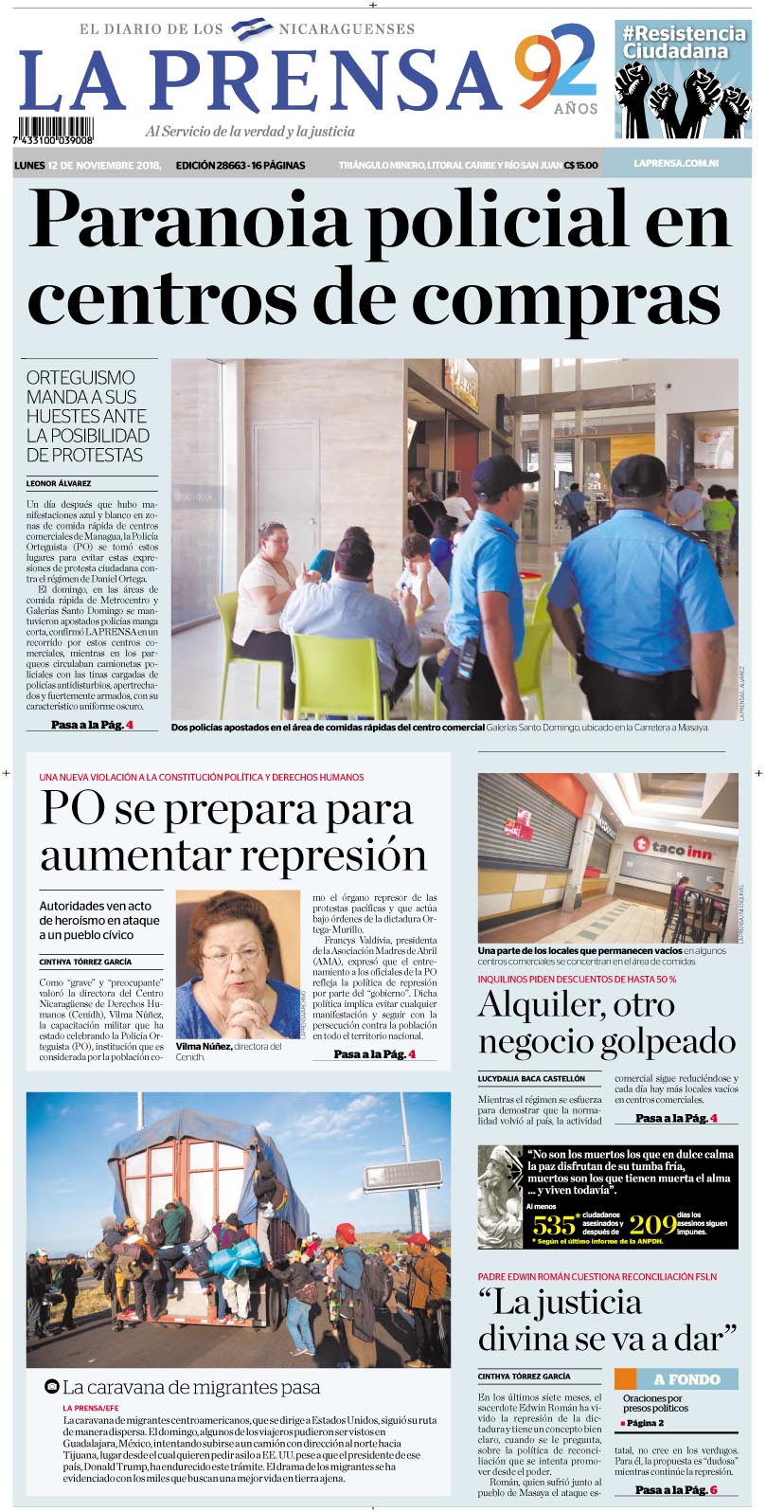 Portada impresa 12-11-2018