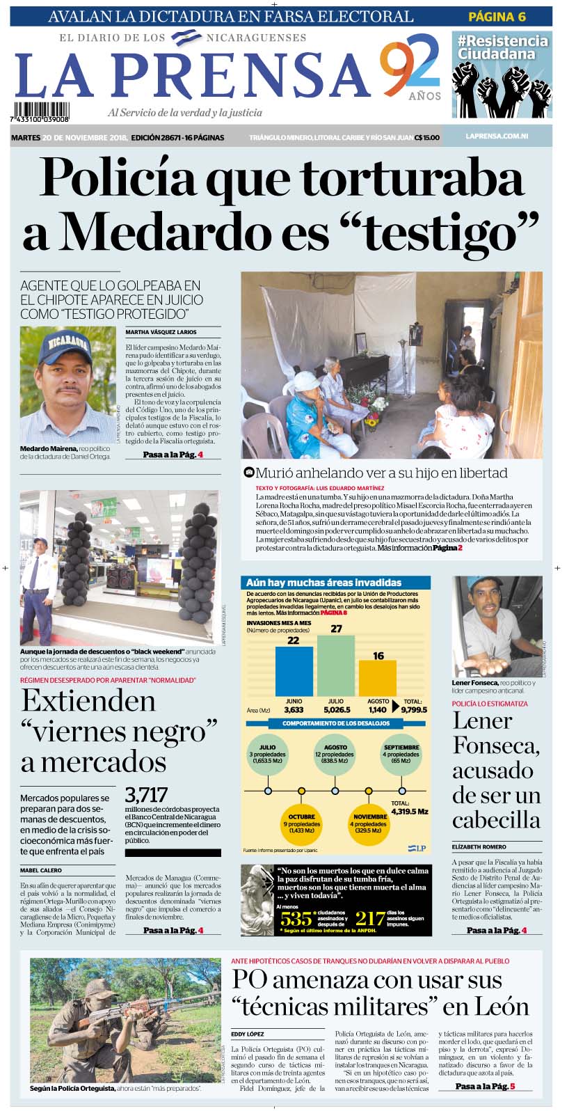 Portada impresa 20-11-2018