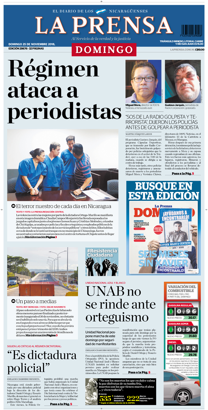Portada impresa 25-11-2018
