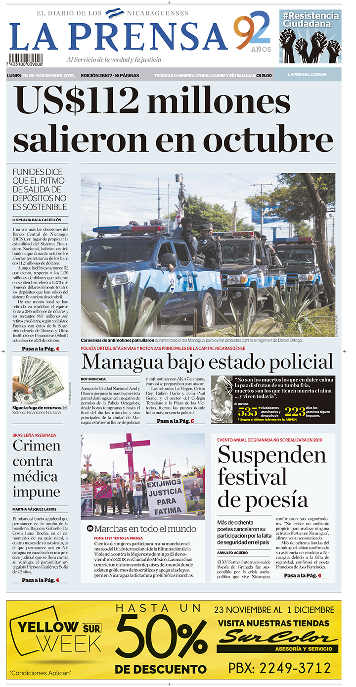 Portada impresa 26-11-2018