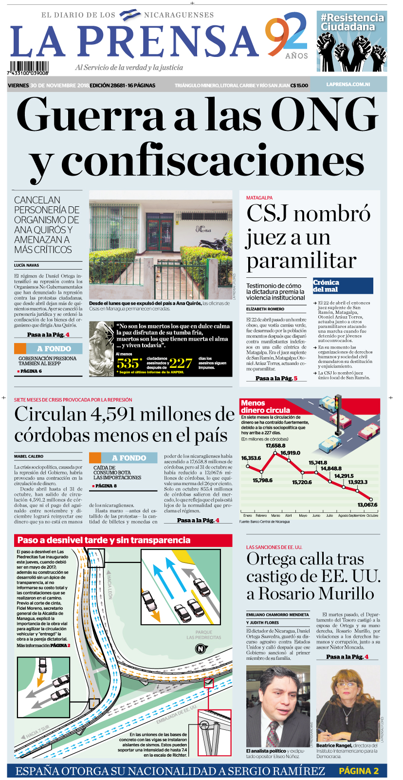 Portada impresa 30-11-2018
