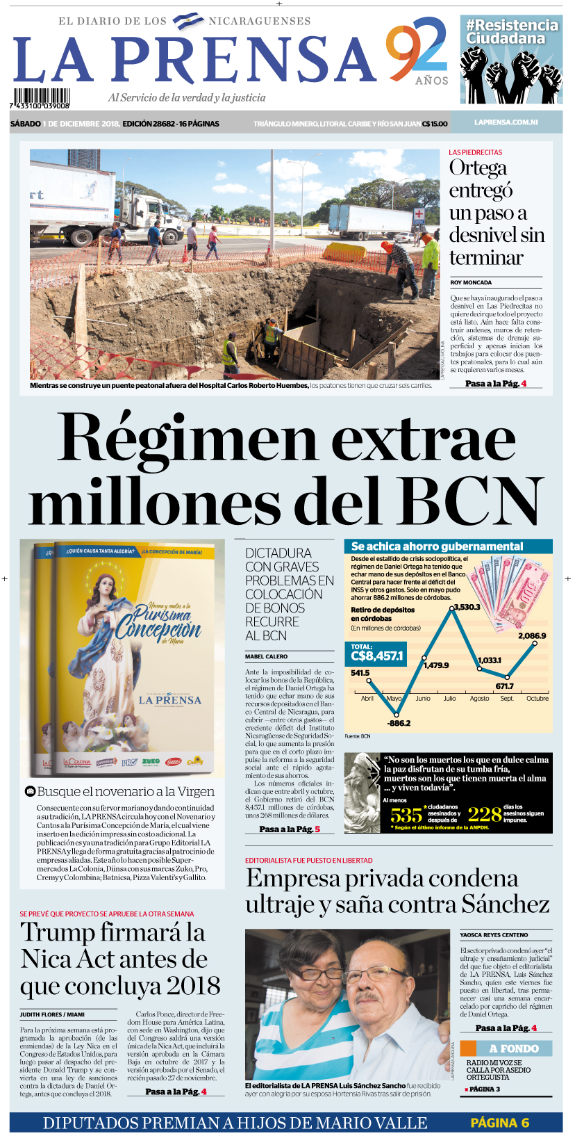 Portada impresa  01-12-2018