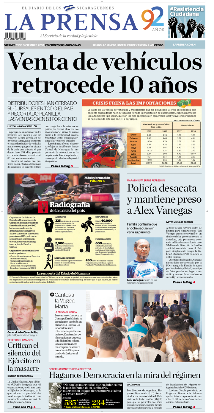 Portada impresa 07-12-2018