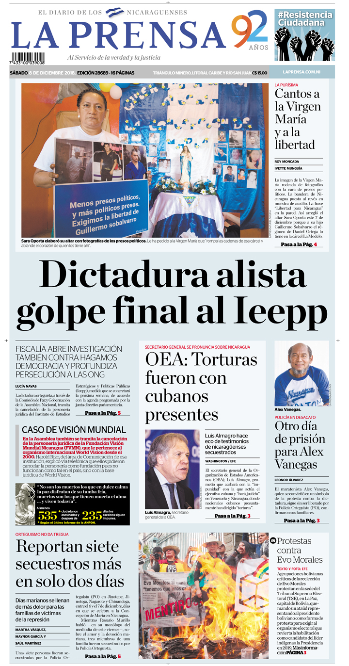 Portada impresa 08-12-2018