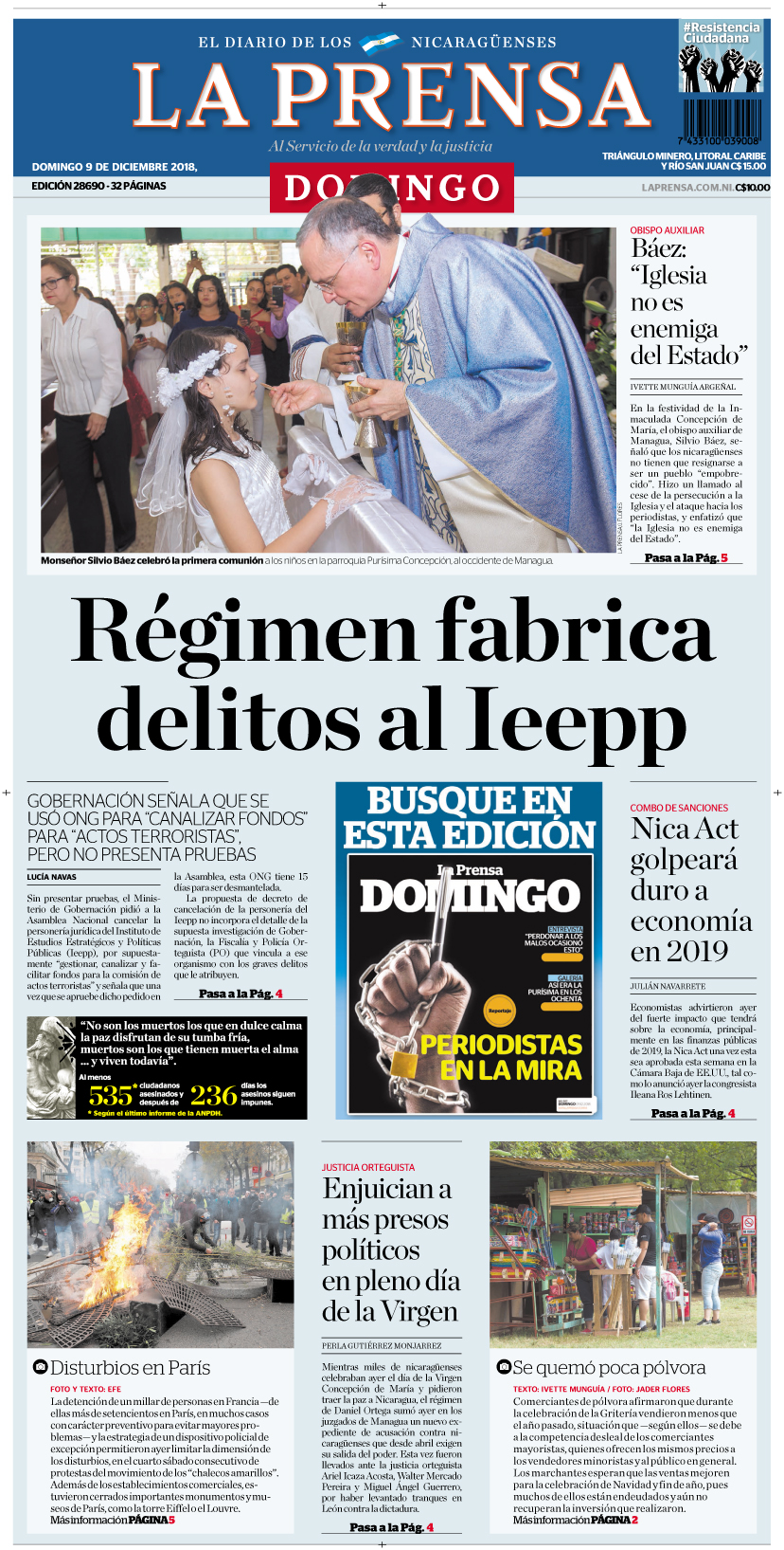 Portada impresa 09-12-2018