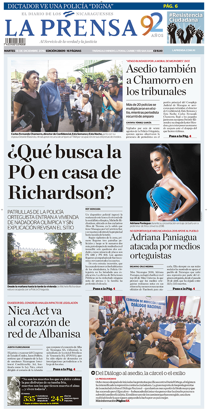 Portada impresa 19-12-2018