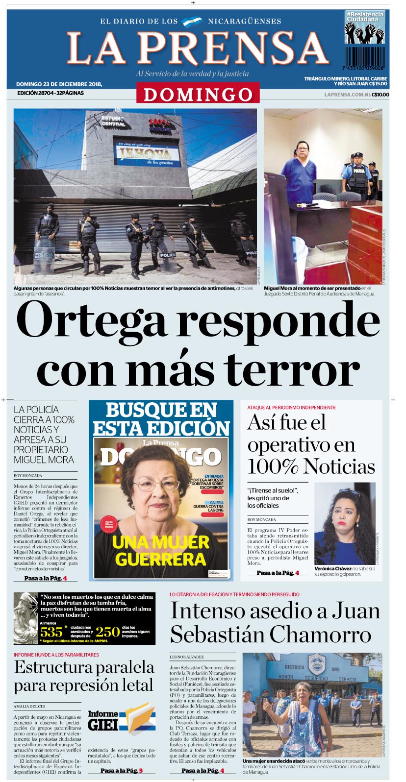 Portada impresa 23-12-2018