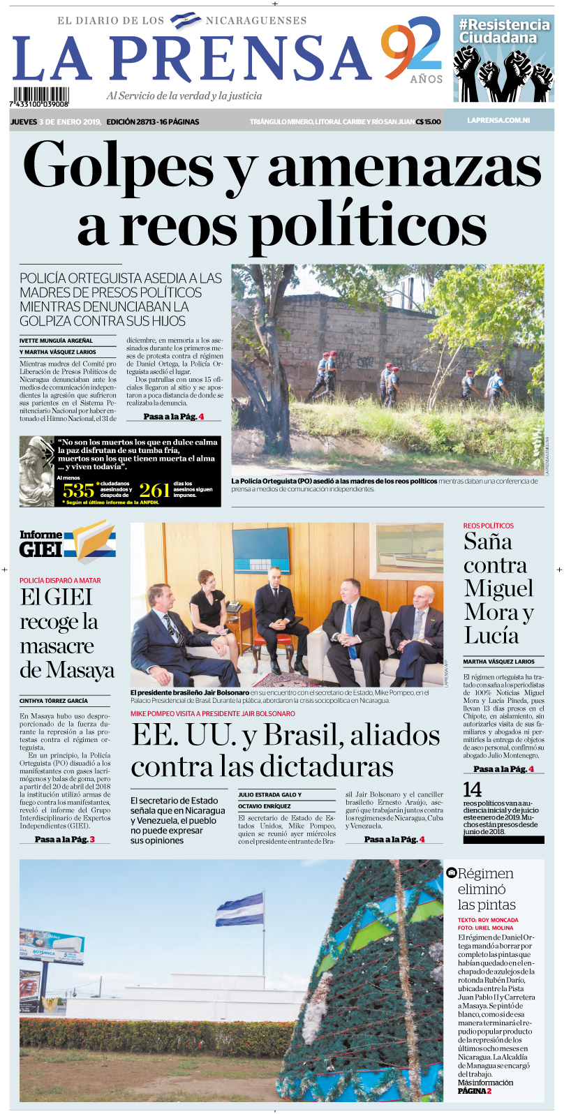Portada impresa 03-01-2019