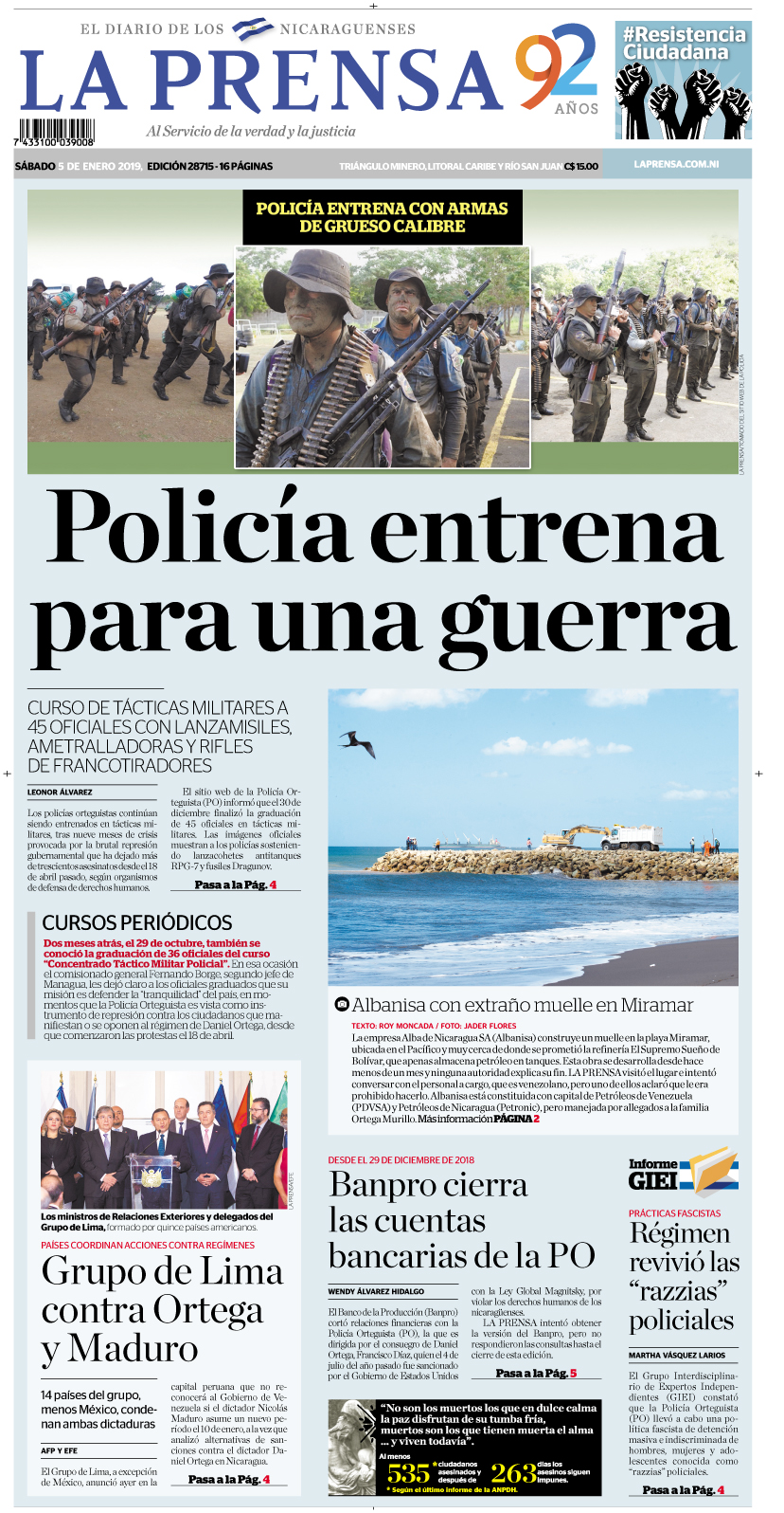 Portada impresa 05-01-2019