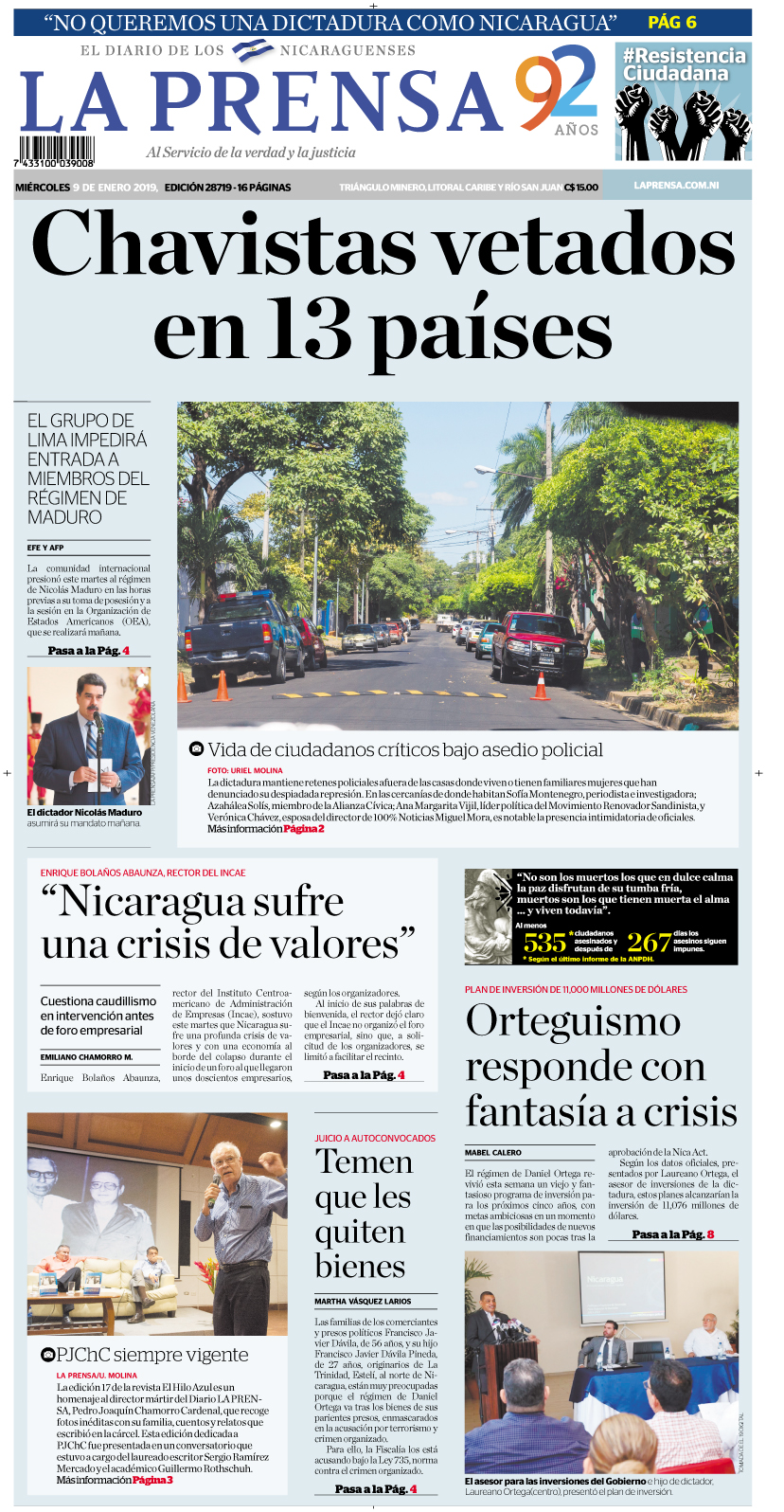 Portada impresa 09-01-2019