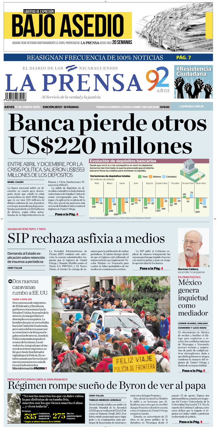 Portada impresa 17-01-2019