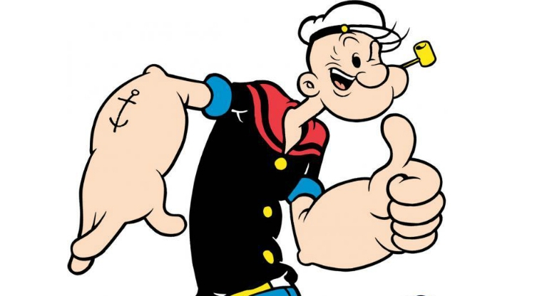 Popeye, famoso gracias a sus dibujos animados, sigue sacando músculo a sus 90 años