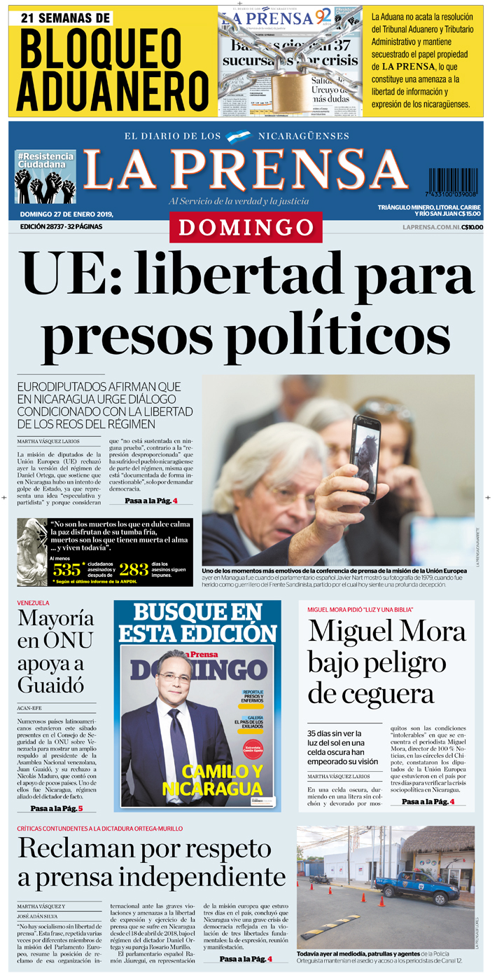 Portada impresa 27-01-2019