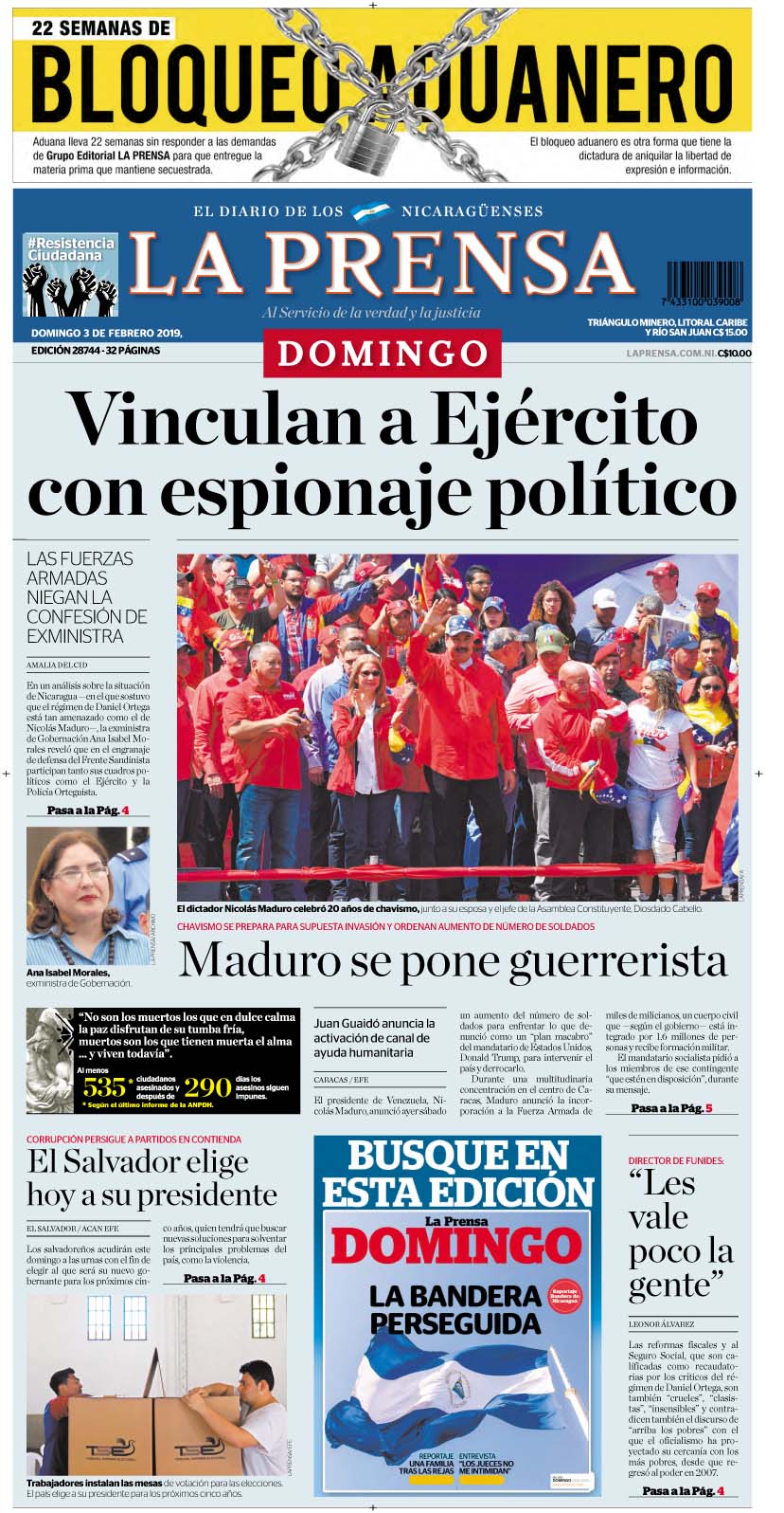 Portada impresa 3-2-2019