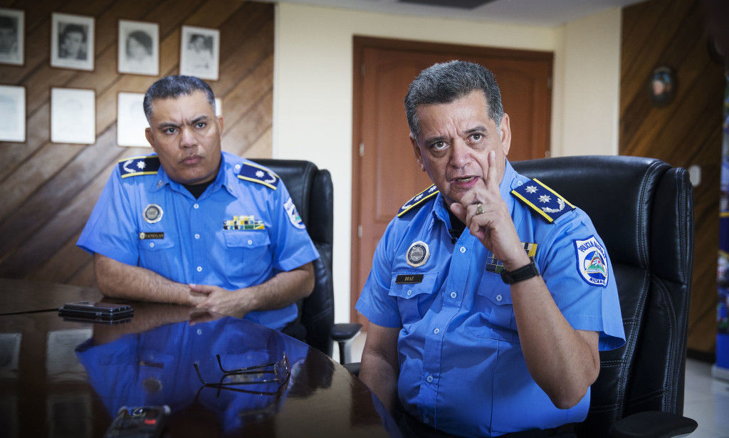 El jefe de la Policía Orteguista, Francisco Díaz, aseguró que los manifestantes estaban drogados y armados y por eso la PO actuó. LA PRENSA/ Cortesía