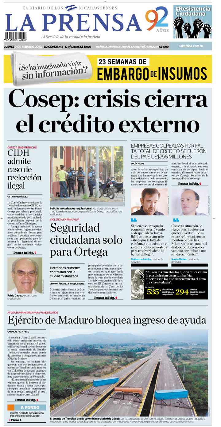 Portada impresa 07-02-2019