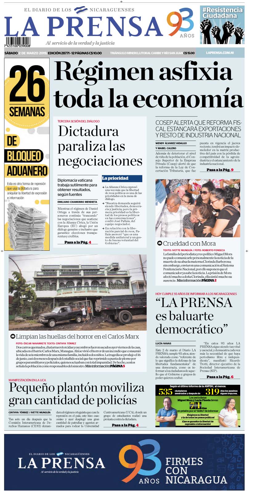 Portada impresa 2-3-2019