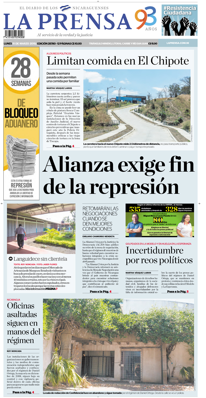 Portada impresa 11-03-2019