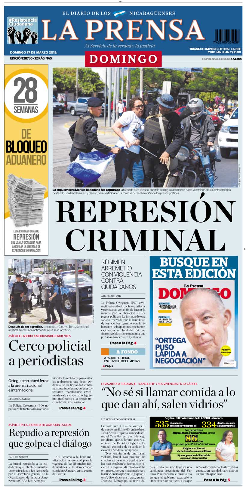 Portada impresa 17-3-2019
