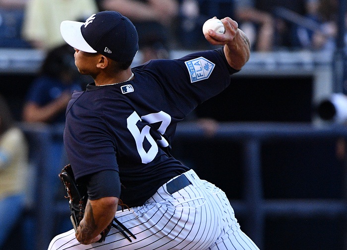 El nicaragüense Jonathan Loáisiga tuvo su sexta aparición en el Spring Training 2019 de las Grandes Ligas, cinco de ellas como lanzador abridor. LA PRENSA/Mark Brown/Getty Images/AFP