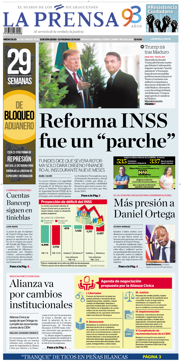 Portada impresa 20-03-2019