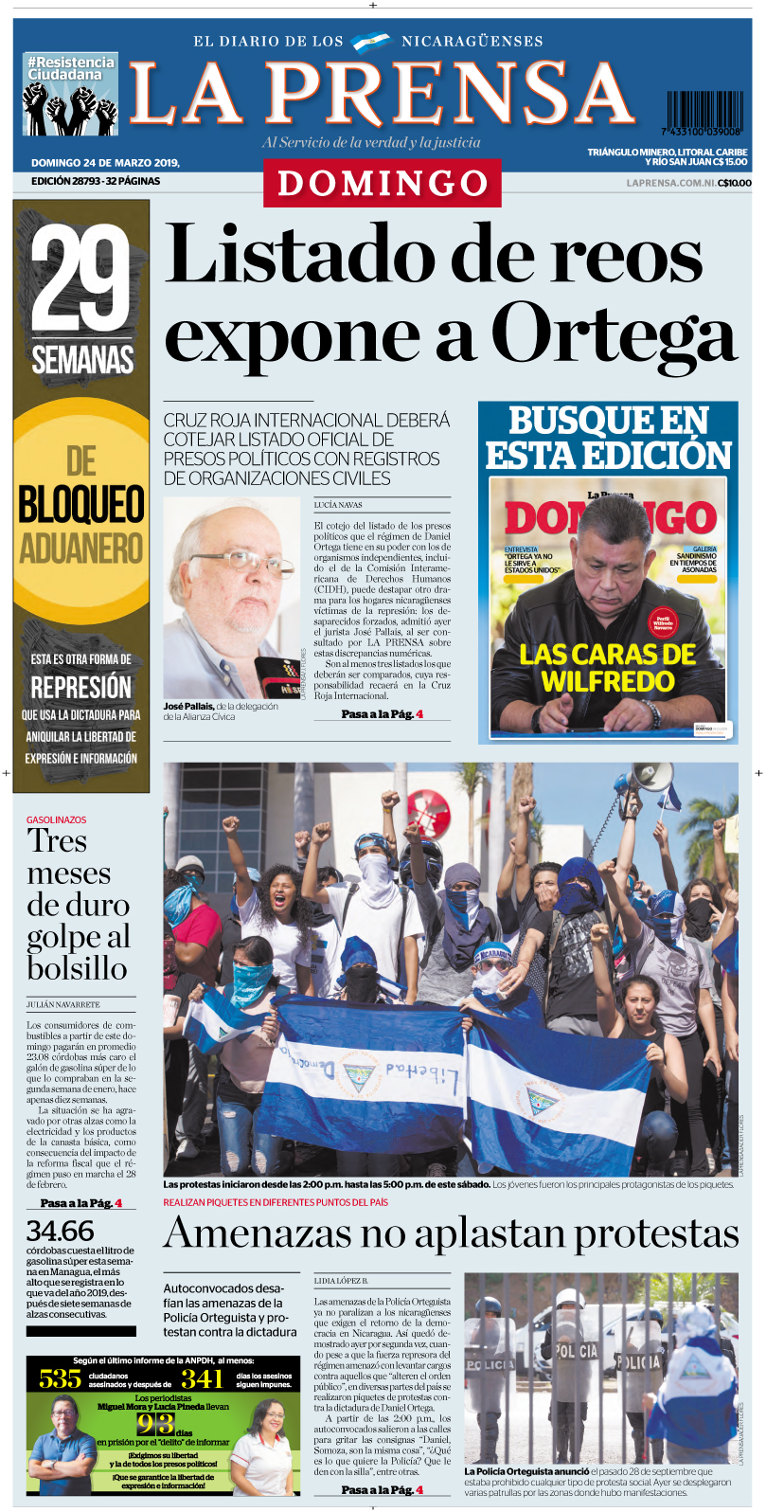 Portada impresa 24-03-2019