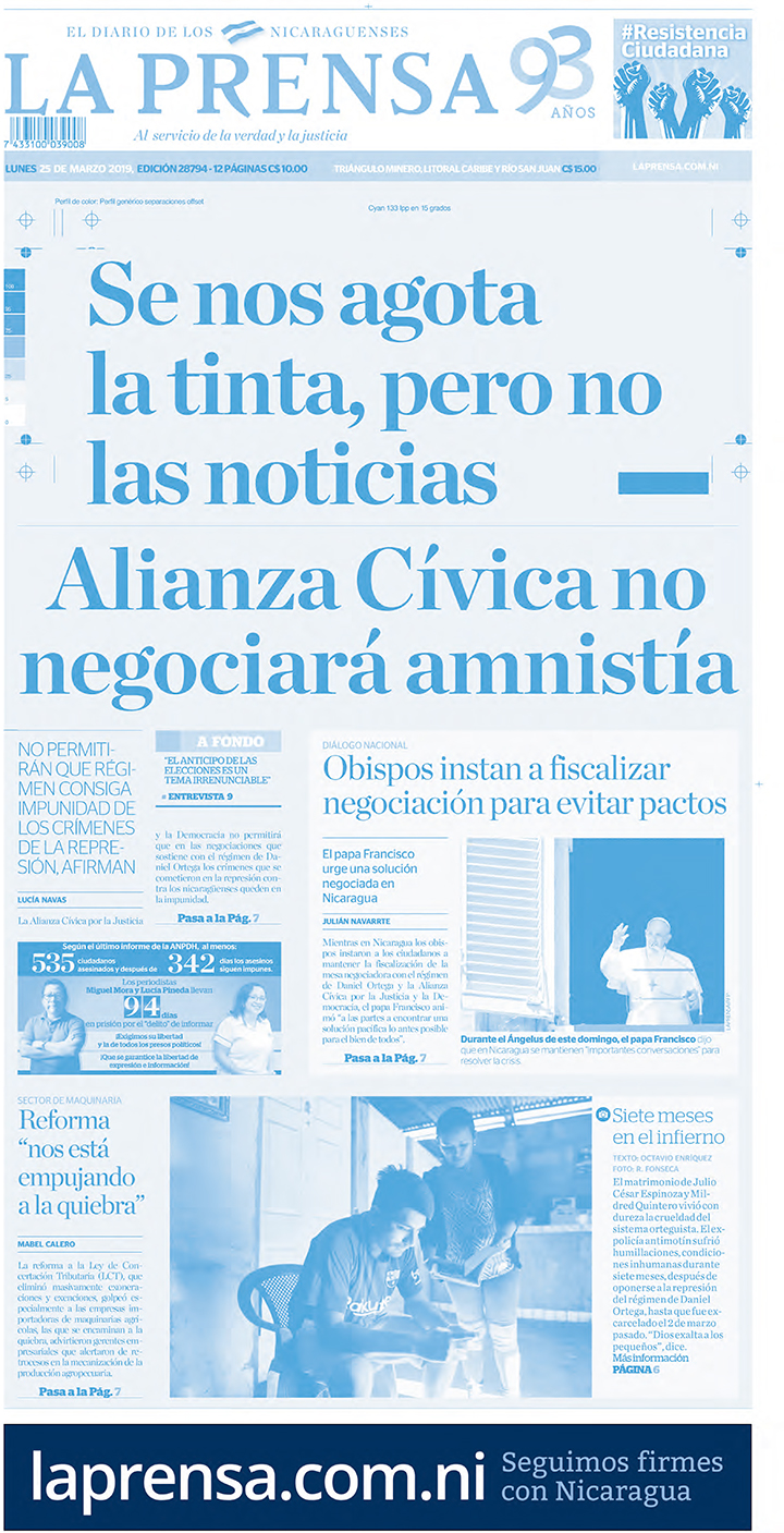 Portada impresa 25-03-2019